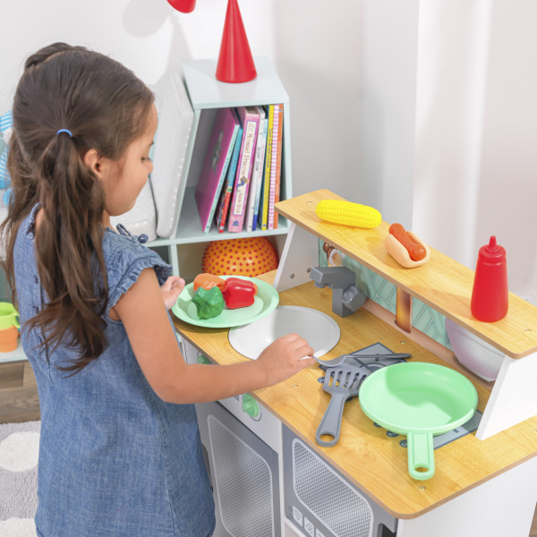 KidKraft Cucina Giocattolo Prairie, Dolcissima con Graziosi Dettagli - Legno  bambina