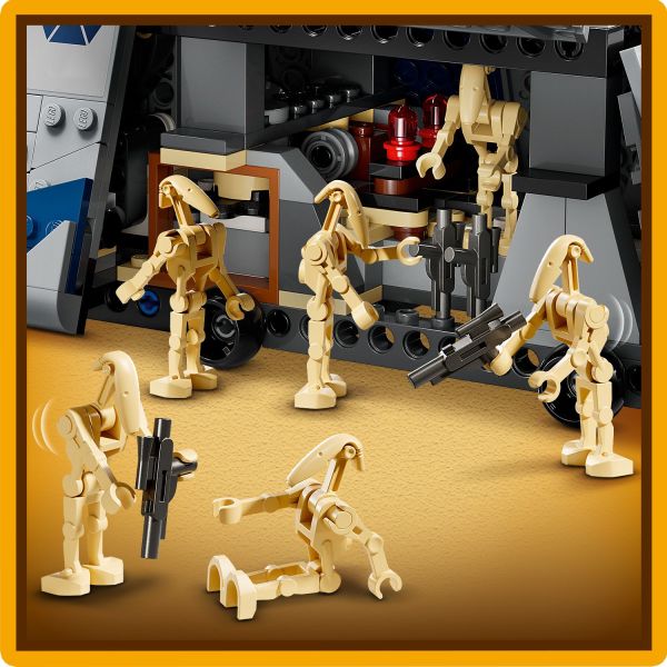 Unclip the Battle Droids from the rack.
