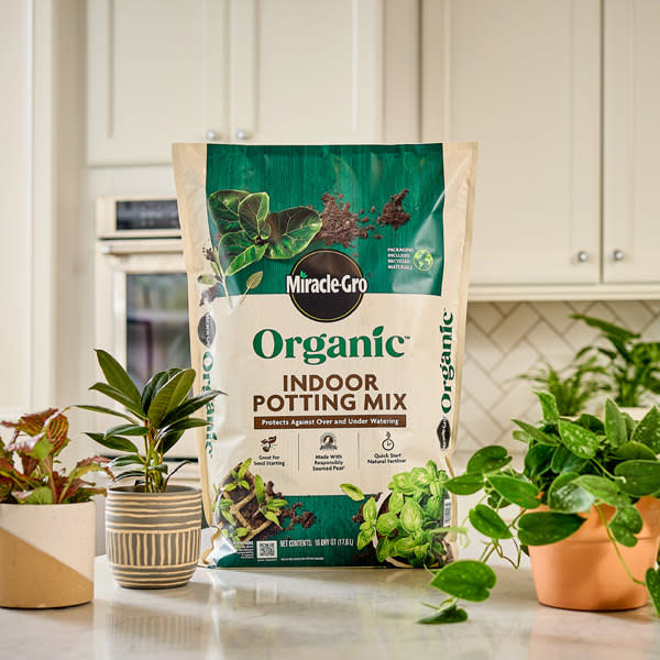 Miracle-Gro Organic Indoor Potting Mix 8 qt. Soil Protects Against  Over/Under Watering, for Houseplants, Seed Starting, OMRI Listed 74178430