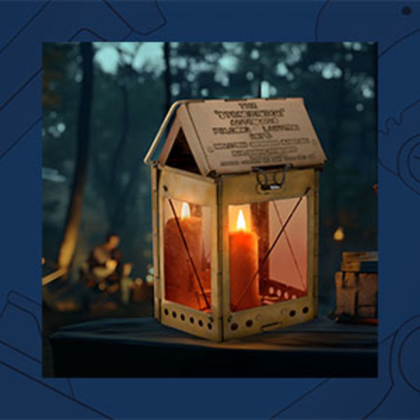 Kings County Tools Folding Brass Camping Candle Lantern with 3