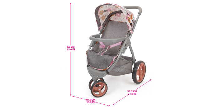 509 Crew: Melange Flora - Mabelle 3-Wheel Doll Jogger Stroller