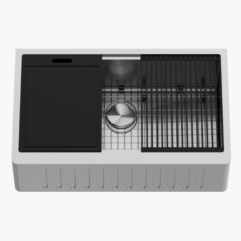 VIGO Bowl Oxford Apron Front Stainless Steel Farmhouse Kitchen Sink 