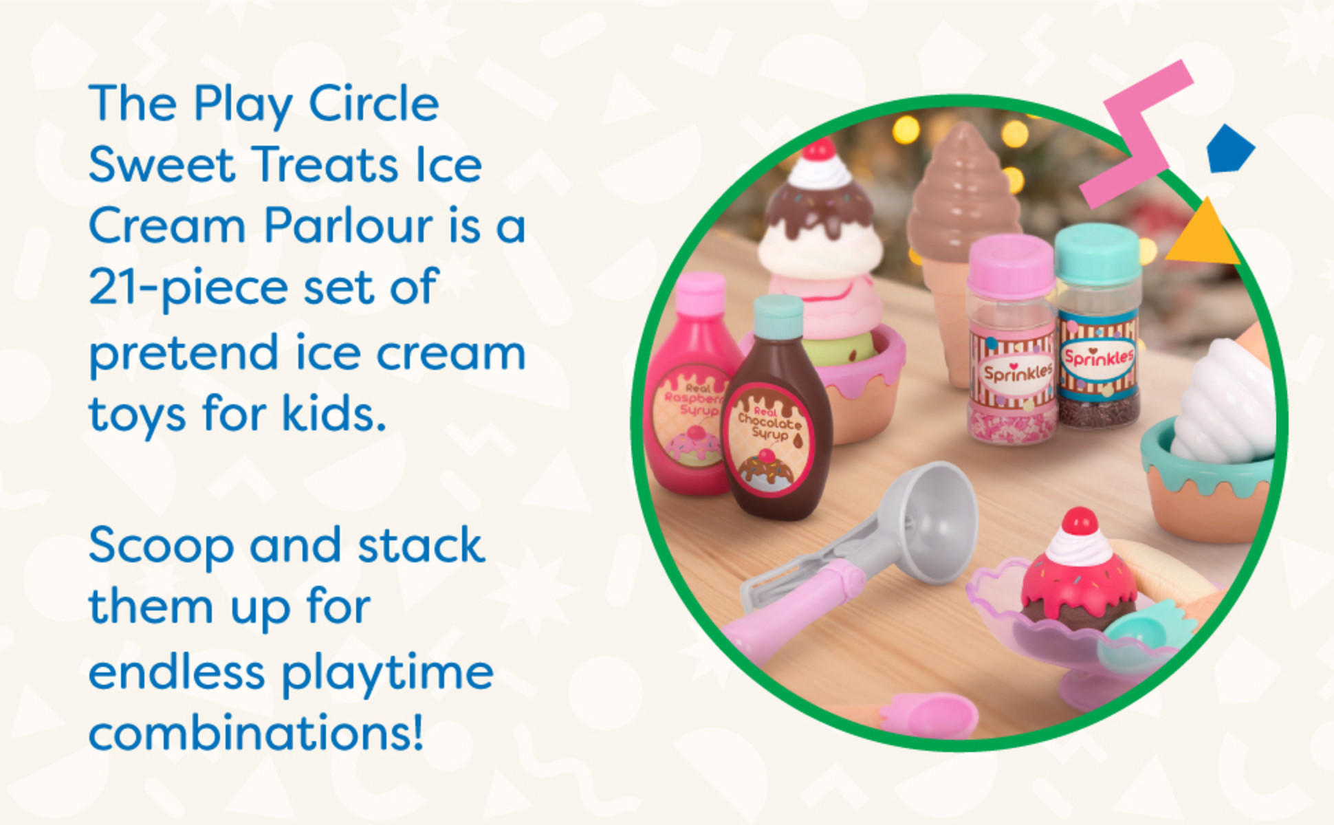Pack And Play Battat Ice Cream Play Set (21-Piece) Pretend For