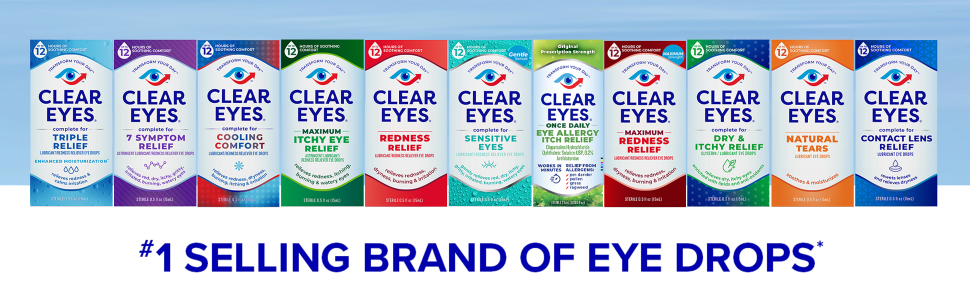 Clear Eyes Triple Relief Eye Drops, Relieves Redness & Calms Irritation,  0.5 Fl Oz