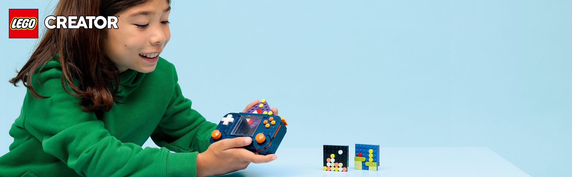 Kids can build this LEGO Creator 3 in 1 Retro Gaming Console, then rebuild it into a mini computer or arcade game machine.