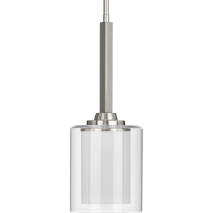 Progress Lighting Kene 1-Light Brushed Nickel Mini-Pendant P500103-009 ...