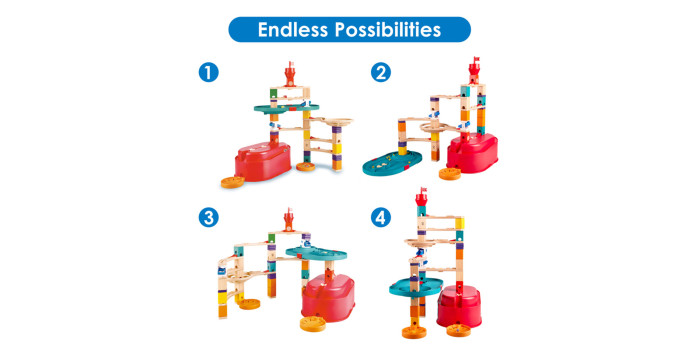 Hape Quadrilla Stack Track Bucket Wooden Marble Run