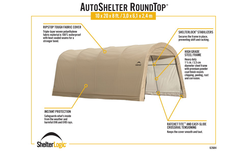 Shelterlogic 2024 autoshelter roundtop