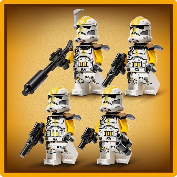 4 Clone Troopers in their iconic 327th Star Corps outfits.