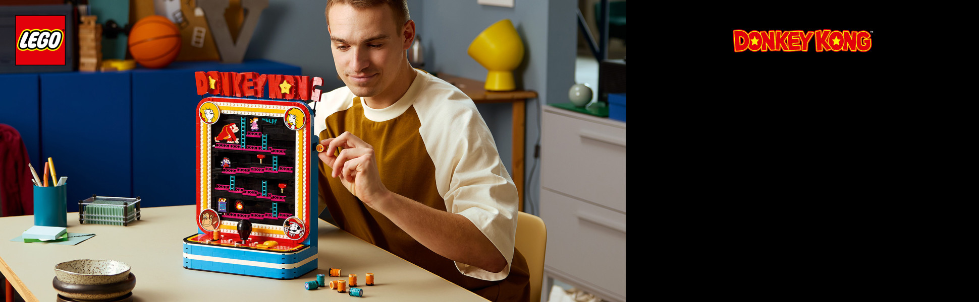 Relive the barrel-launching and leaping action of the original Donkey Kong arcade game with this ingenious LEGO set for adults.