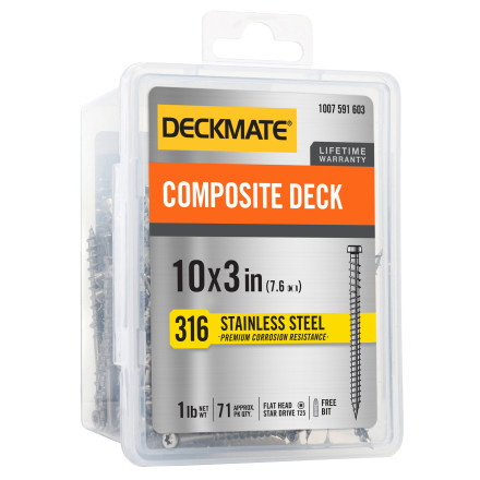 DECKMATE #9 2-1/2 in. Black Exterior Self-Starting Star Drive Flat-Head Deck Screw 1 lb.-Box (87-Piece)