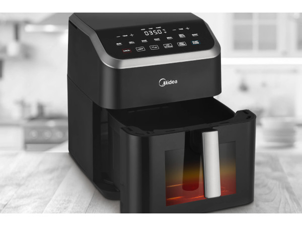 まみ様分　FHE1250T5EWW ７本 Midea HeatXpress™ Air Fryer, 7.8 Qt, See-Thru Window, 8-In-1 Oven