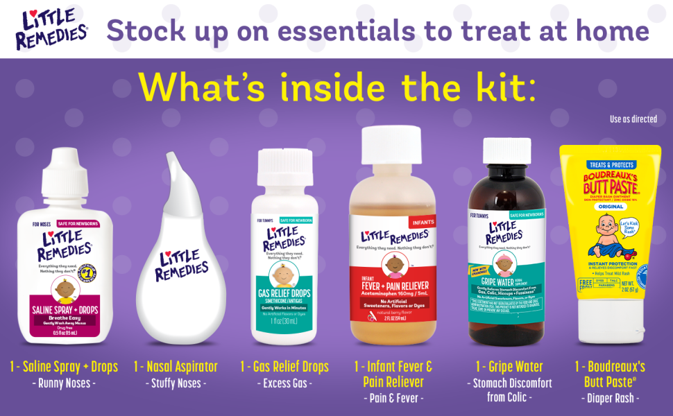 Little Remedies New Baby Essentials Kit, 6 Piece Kit for Baby's