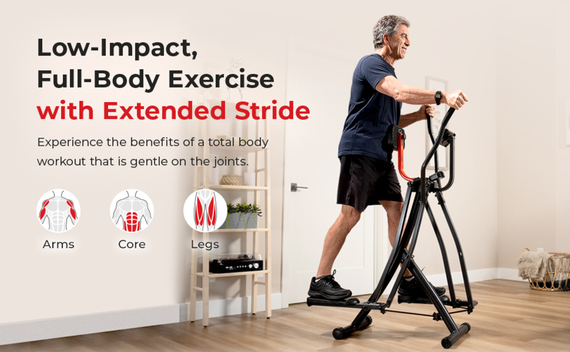 Sunny Health & Fitness Smart Air Walk Cross Trainer Elliptical Machine Glider w/Performance LCD Monitor, Low-Impact, 30 Inch Stride and Exclusive Sunny Health & Fitness Smart Air Walk Cross Trainer Elliptical Machine Glider w/Performance LCD Monitor, Low-Impact, 30 Inch Stride and Exclusive