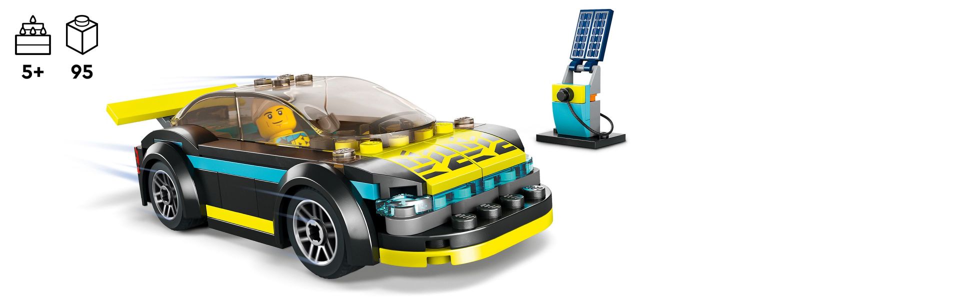 LEGO City Electric Sports Car 60383, juguete para niños y niñas de 5 años  de edad, juego de autos de carreras para niños con minifigura de conductor