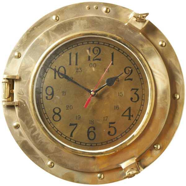 Nautical 3 shops sided Brass Clock