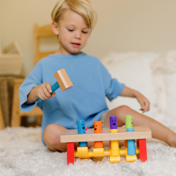 Melissa & Doug Deluxe Pounding Bench Wooden Toy With Mallet