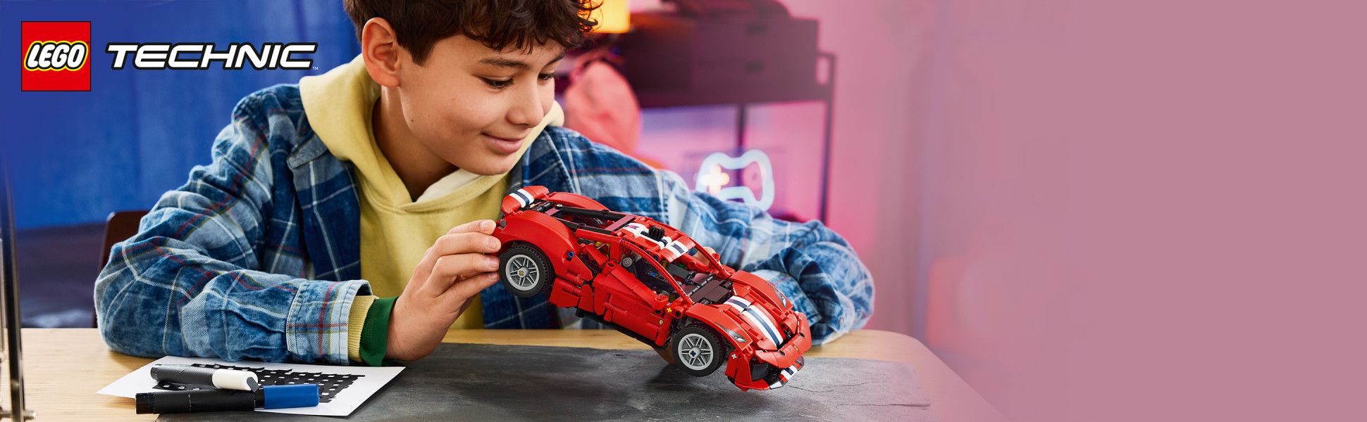 Fuel kids’ passion for high-performance vehicles with this LEGO Technic Ferrari 488 PISTA Car model kit for boys and girls ages 9 years old and up.