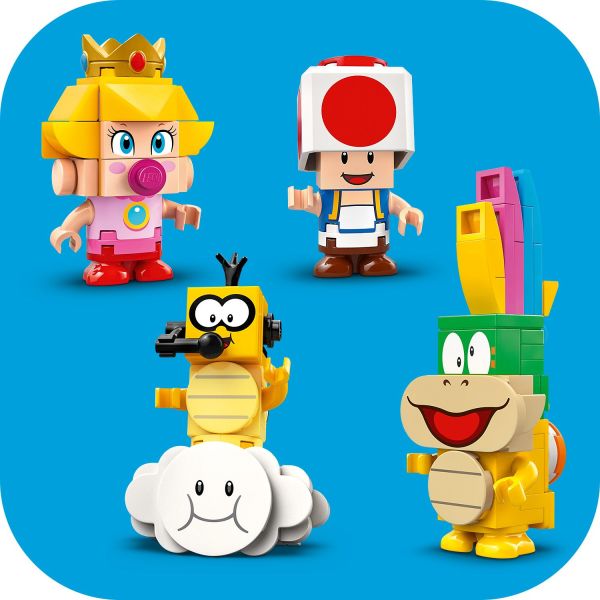 The set includes Baby Peach, Toad, Lakitu and Lemmy figures.