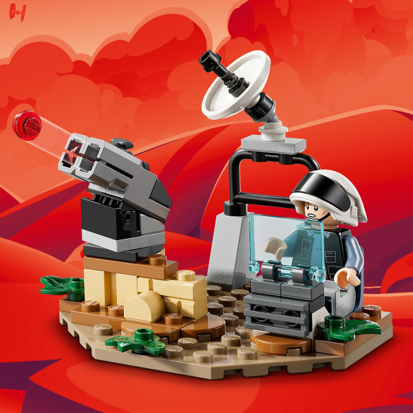 Defend the outpost with its dual stud shooter.