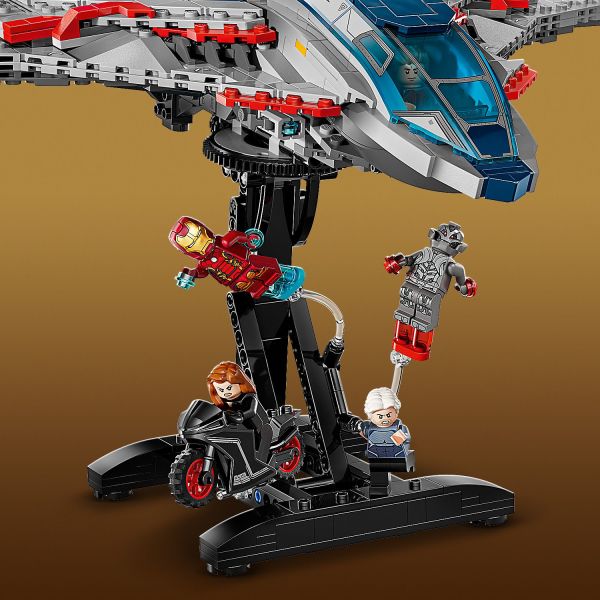 Attach minifigures to multiple locations on the aircraft.