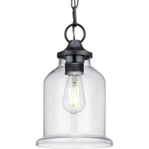 Progress Lighting Lindberry 1-Light Textured Black Outdoor Pendant ...