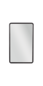 Black Industrial Metal Wall Mirror