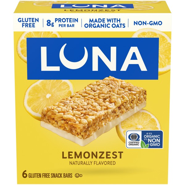 La lunaページ LUNA LemonZest Flavor Gluten Free Snack Bars, Protein Bars, 6ct