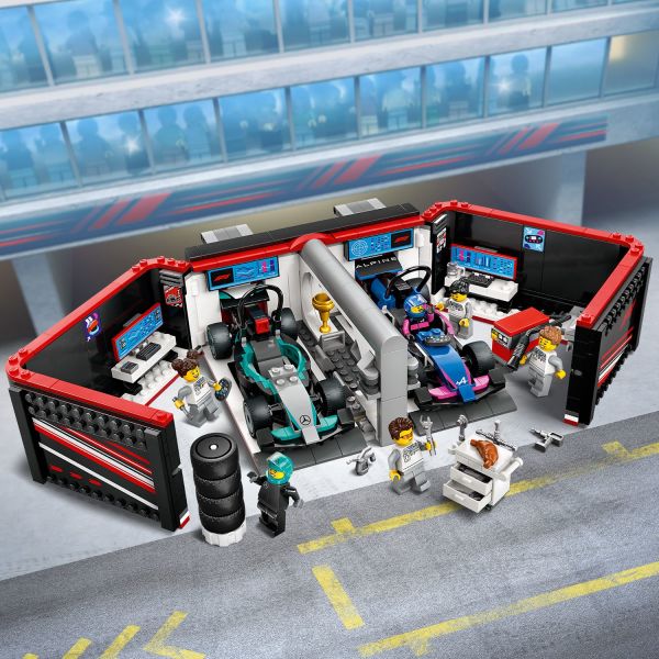 The F1 garage comes with an array of tools and equipment.
