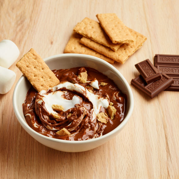  Hershey's milk chocolate pieces broken and sprinkled on a chocolate mousse pie