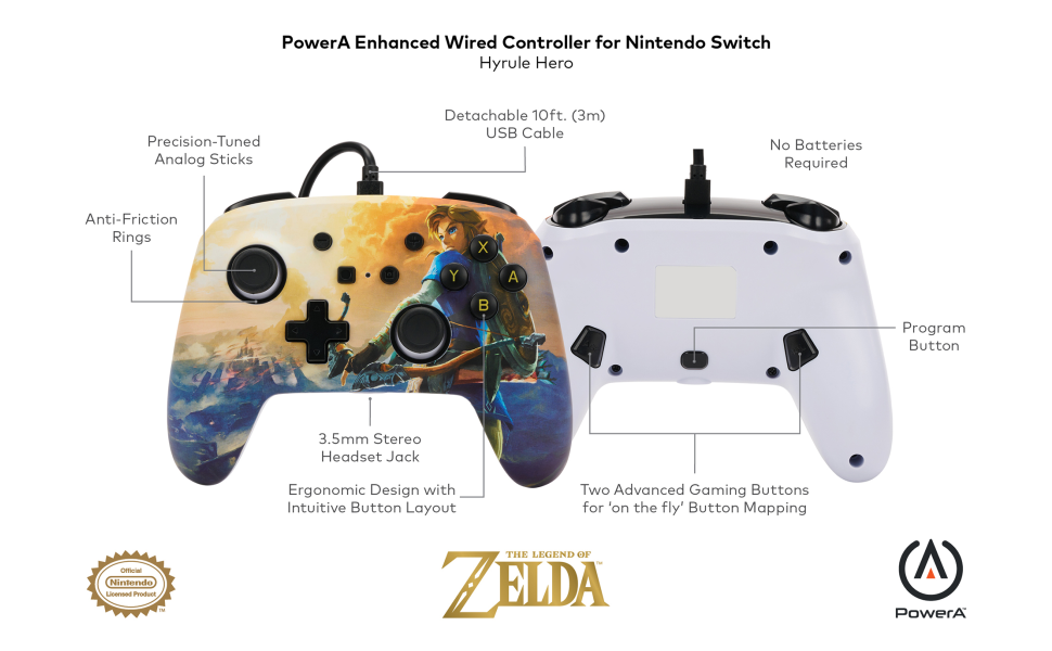 Enhanced Wireless Controller for Switch - Hylian Crest - Hardware