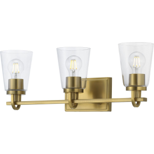 Progress Lighting Huntscroft 24 In. 3-Light Satin Brass Vanity Light ...