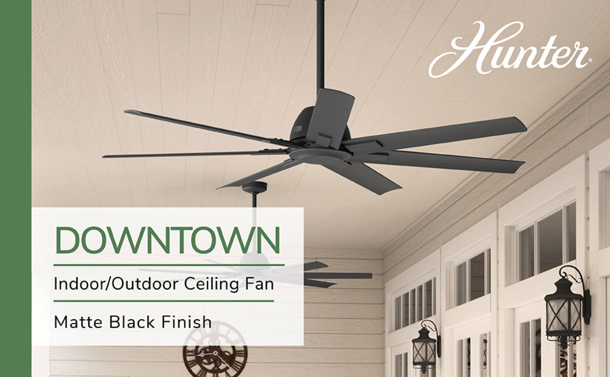 Hunter Downtown 60 in. 6-Speed Indoor/Outdoor Ceiling Fan in Matte