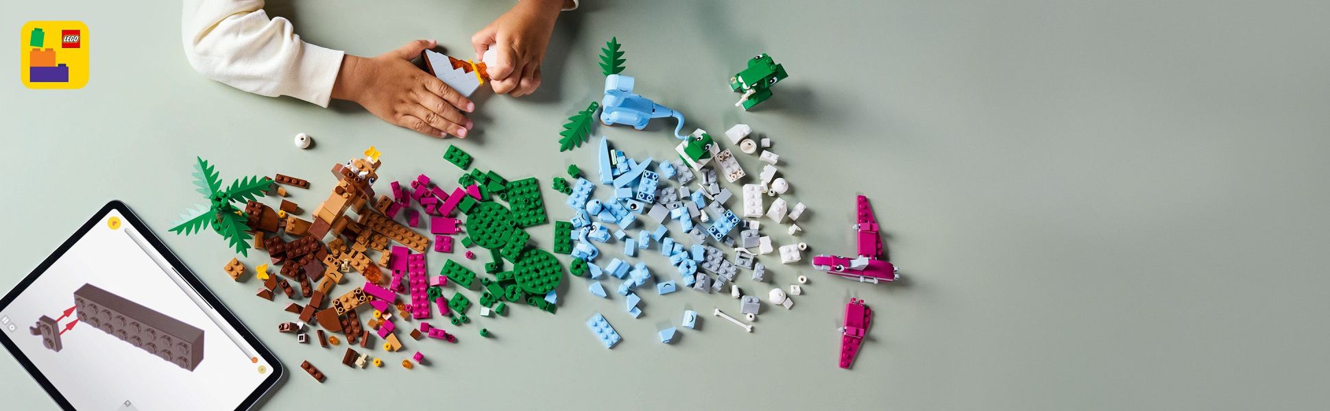 The set comes with clear printed instructions, while the intuitive LEGO Builder app lets kids zoom in and rotate sets in 3D.