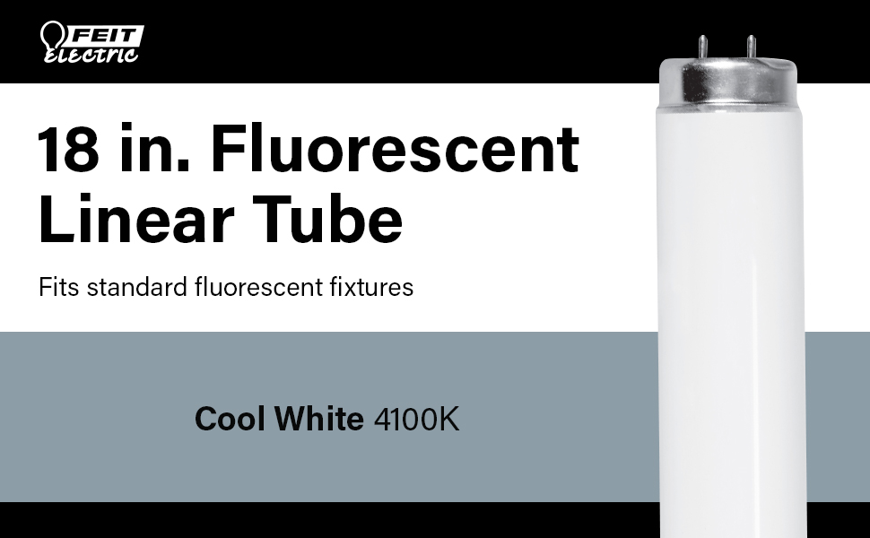 Ignixlite F15T12-CW T12 15 Watt 18 Inch Fluorescent Light Bulb F15t12 Cw 15 Watt Cool White 4100k T12 Linear Fluorescent Lamp Medium Bi Pin G13 Base 850 Lumens 4pack