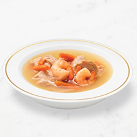 Creamy broth in a bowl