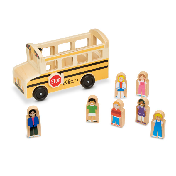 Melissa & Doug School Bus Wooden Play Set With 7 Play Figures