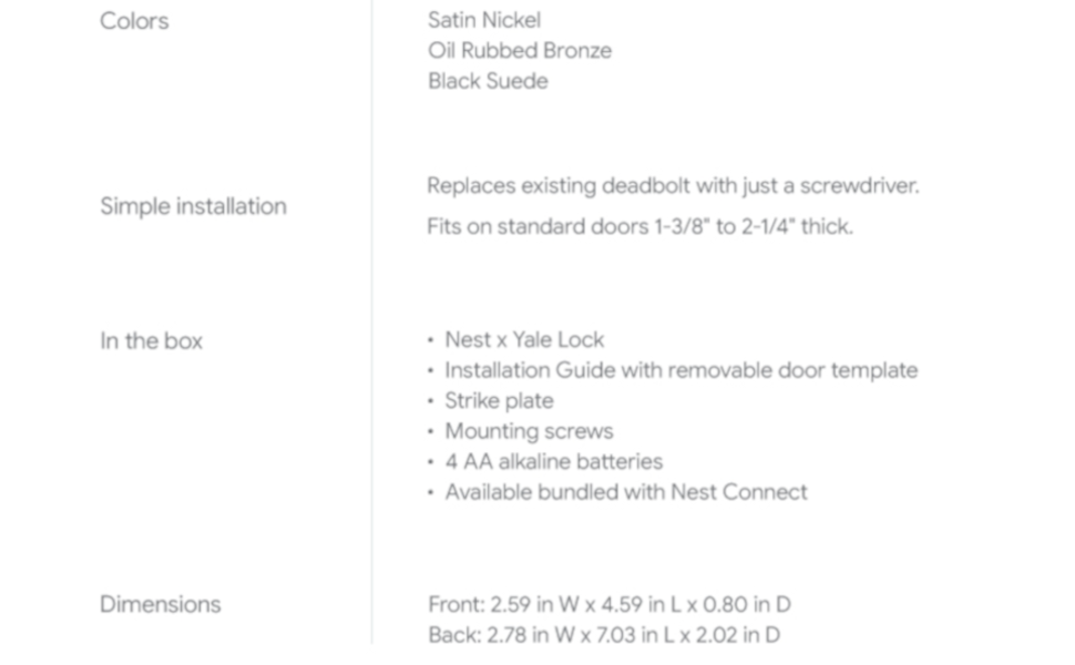 Google Nest x Yale Lock - Tamper-Proof Smart Lock for Keyless Entry -  Keypad Lock for Front Door - [Oil Rubbed Bronze]