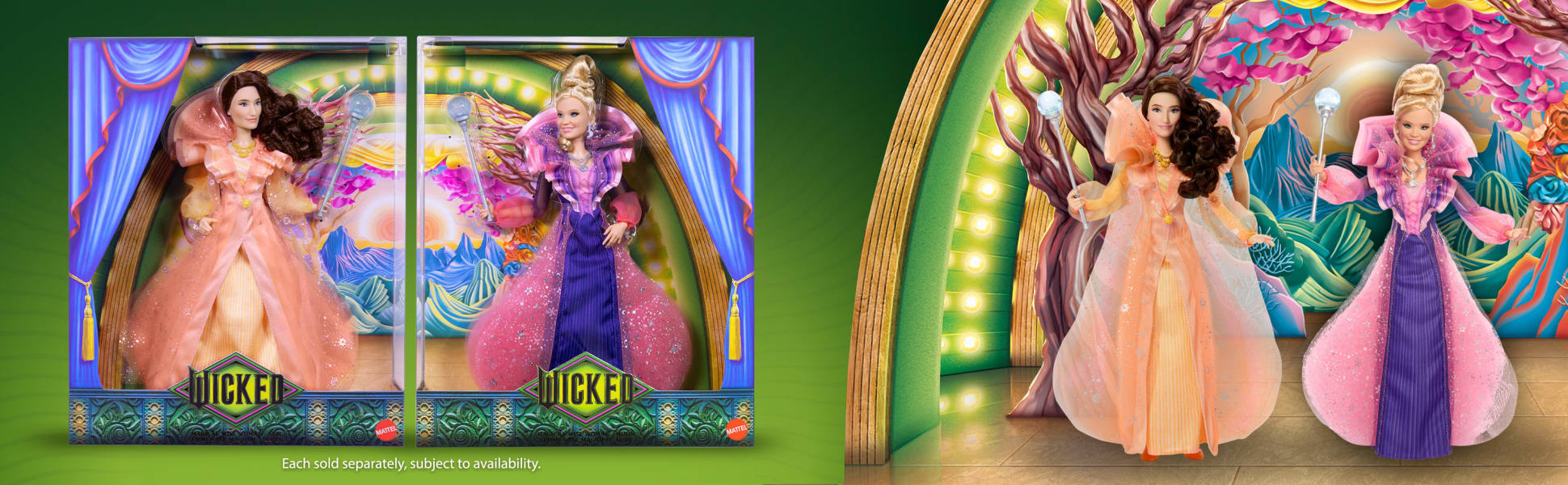 Mattel Universal Pictures' Wicked Magische Wijze Vrouw Maan modepop met verwijderbare luxe outfit en accessoire, geïnspireerd op de film, JLG42