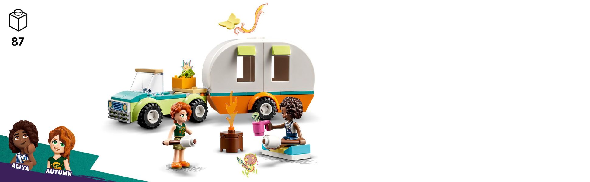 With a car, camper van, campfire, 2 mini-dolls and lots of accessories, this set is designed for creative play.