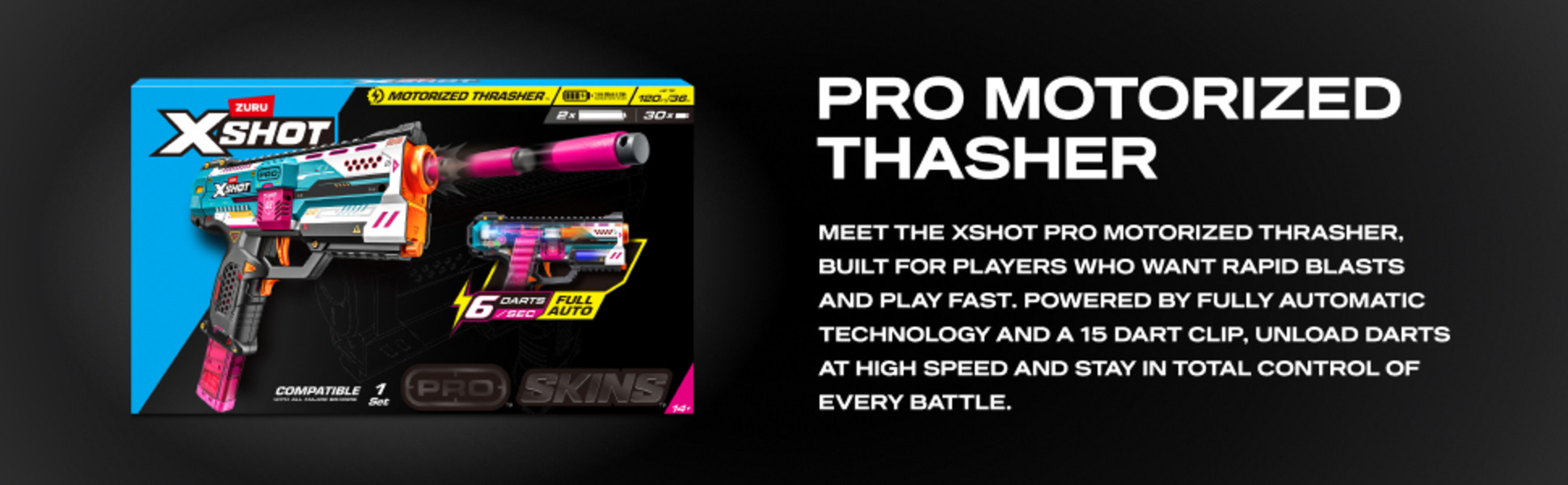 XSHOT SKINS Pro Series Motorized Thrasher by ZURU Outdoor Blaster