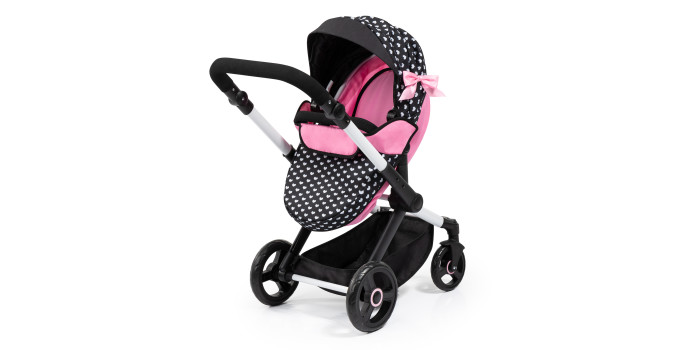 Bayer Design Cochecito De Muñeca XEO Convertible, Con Altura Regulable, Capazo, Bolsa, Saco De Dormir Y Accesorios, Ideal Para Muñecas De Hasta 46 Cm