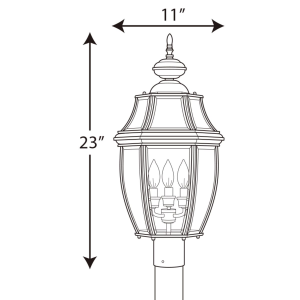 Progress Lighting Onion Lantern Collection 4-Light Textured Black Clear  Beveled Glass Traditional Outdoor Post Lantern Light P5401-31 - The Home  Depot