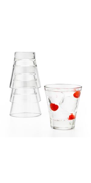Libbey Endeavor Stacking Rocks Glasses, 9-ounce, Set of 12
