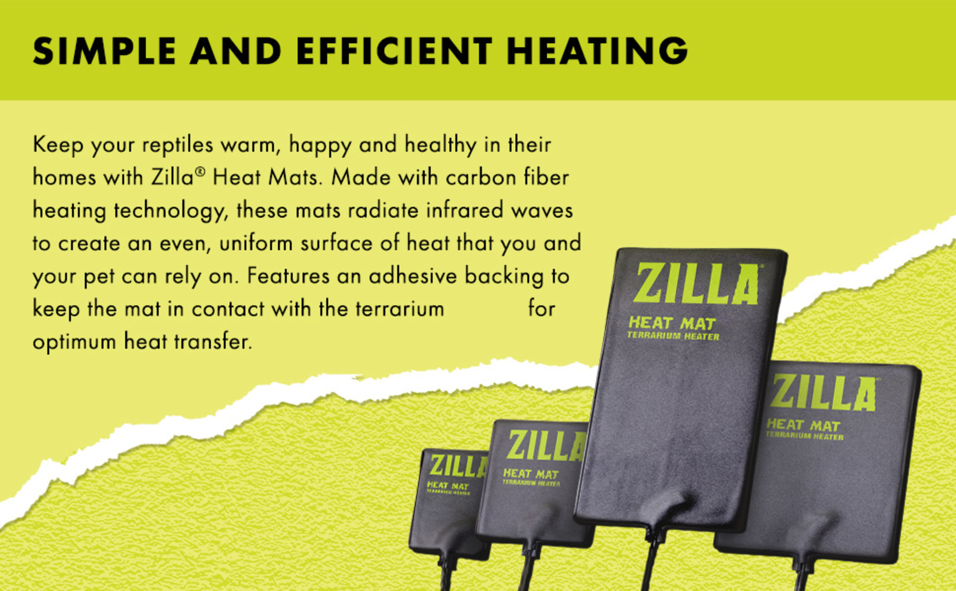 Free Shipping! Zilla Heat Mat for Reptiles Small 10-20 Gallon 8