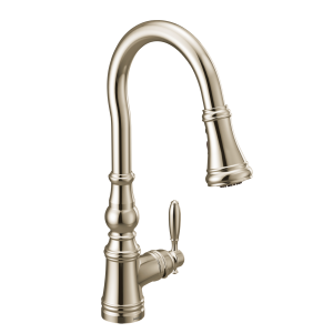 MOEN Weymouth Single-Handle Pull-Down Sprayer Kitchen Faucet in ...