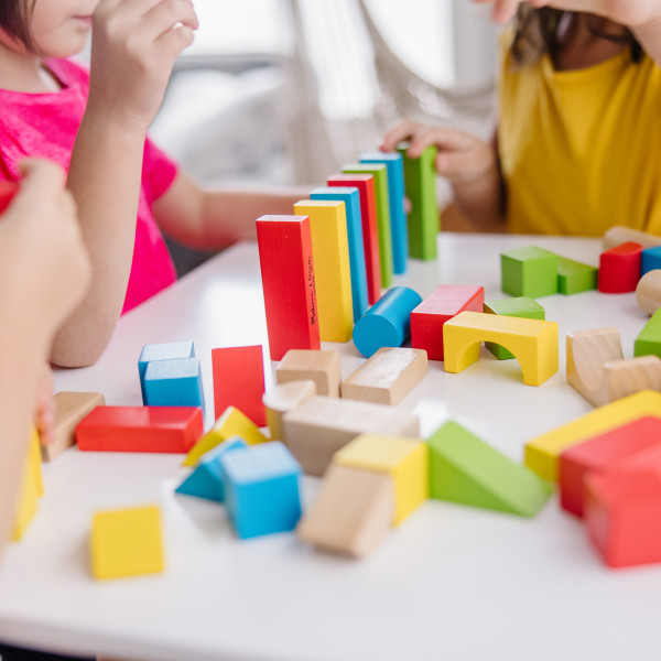 Melissa & Doug 75 Multi-Colored Wooden Blocks