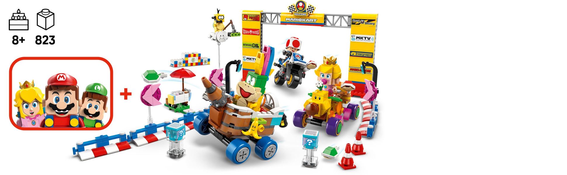Add LEGO Mario (from set 71439), LEGO Luigi (71440) or LEGO Peach (71441) for interactive play (sets sold separately).