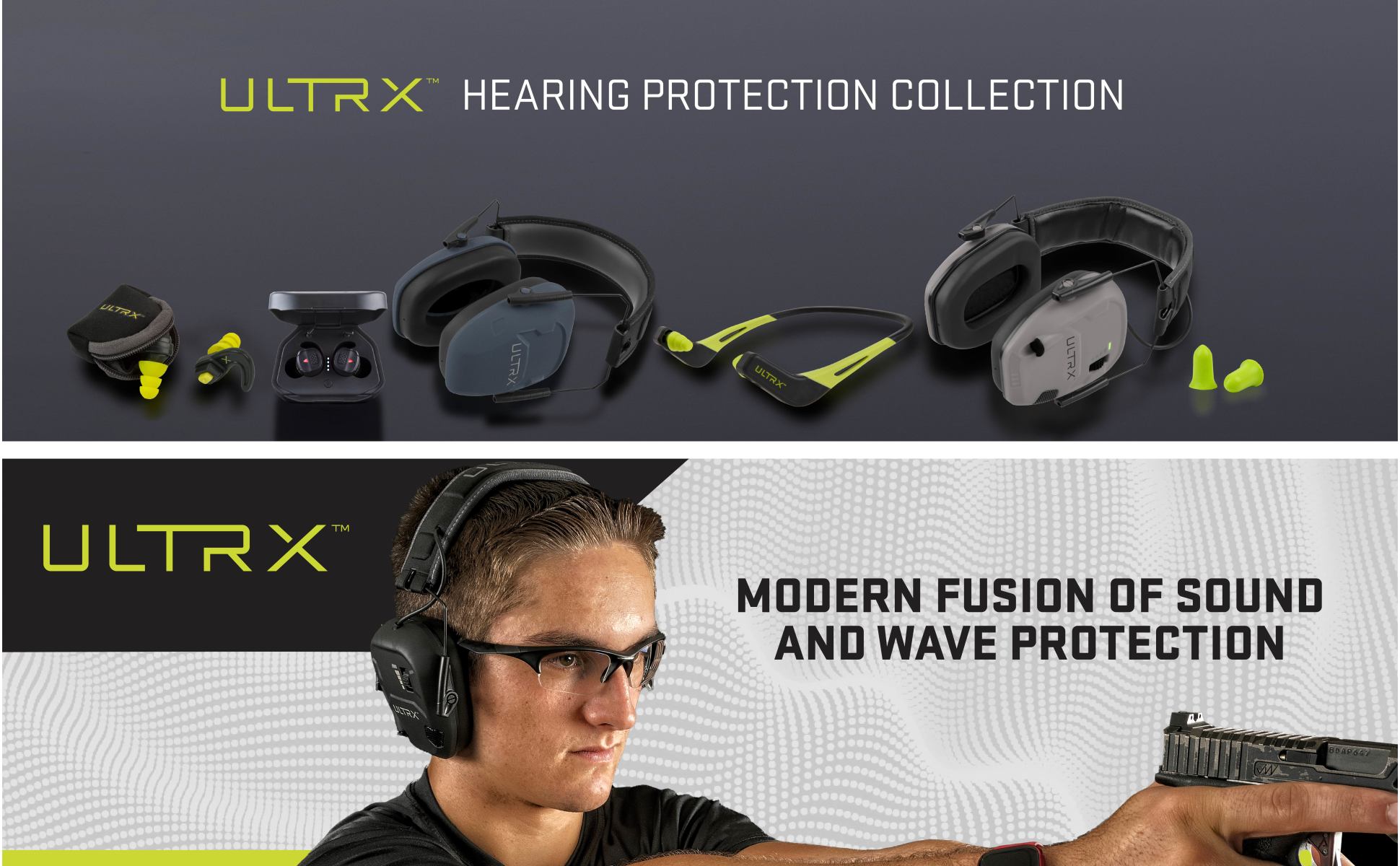 ULTRX™ Shift Adjustable Protection Ear Plugs, Gray, Yellow ULTRX™ Shift Adjustable Protection Ear Plugs, Gray, Yellow
