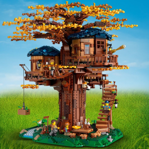 Looking for Lego storage suggestions for my 3 year old. He struggles  finding the small pieces he wants in this bin. A picture of his treehouse  he built as a bonus. Thank